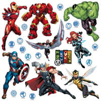 Minis Stickers Marvel Avengers 8 personnages - 30 CM x 30 CM
