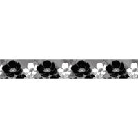 Frise auto-collante fleurs noires - 1 rouleau de 14 cm x 500 cm