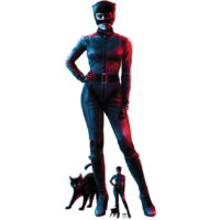 Figurine en carton Catwoman Costume Rouge et Bleu - Zoé Kravitz - Batman Film 2022 - Haut 169 cm