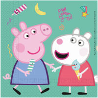 Lot de 20 Serviettes en papier - Peppa Pig -Jeu Désordonné - 33 x 33 cm