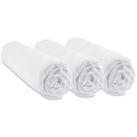 Lot de 3 Draps housse Bambou - 70x140 cm - Blanc