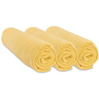 Lot de 3 Draps housse Jersey 100% Coton - 60x120 cm - Jaune