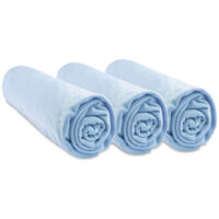 Lot de 3 Draps housse Bambou - 70x140 cm - Ciel