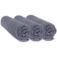 Lot de 3 Draps housse Jersey 100% Coton - 60x120 cm - Gris