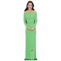 Figurine en carton Catherine Middleton - Princesse de Galles - en robe verte - Haut 177 cm