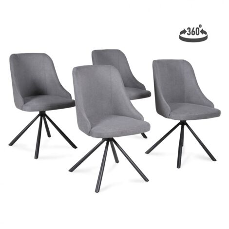 Lot de 4 chaises pivotantes HORIZON / Gris clair/ 50x60x85 (1/5)