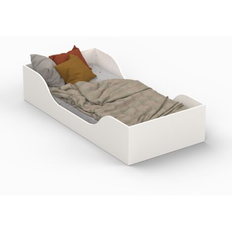 Le Quai Des Affaires – Lit enfant NOE 90x190 – Structure en panneau de particules blanc – Sommier à 12 lattes – Dimensions 193.2x93.4x35 (1/5)