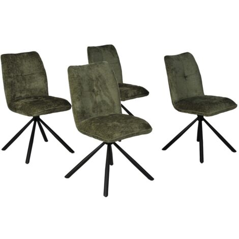 Lot de 4 chaises pivotantes de salle à manger CORTINA/ Vert/ (1/5)