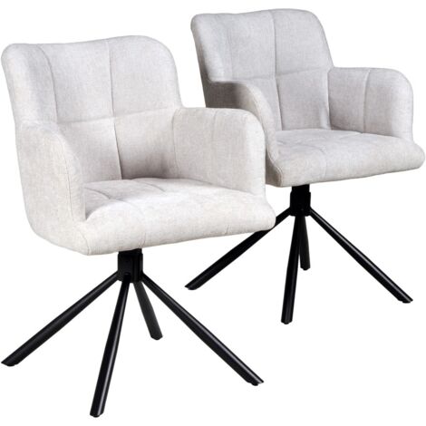 Lot de 2 chaises pivotantes de salle Ă manger MILA/ Gris clair/ (1/5)