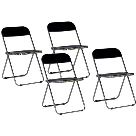 Lot de 4 chaises pliantes de salle à manger EVA / Noir/ 75x48x47 (1/5)