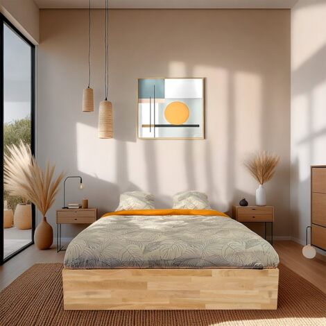 Le Quai Des Affaires – Lit coffre 140x200 cm – Chêne massif huilé – Sommier à lattes multiplis – Capacité de stockage 602 litres – Dimensions 206.5 x 146.5 x 32.5 cm (1/5)