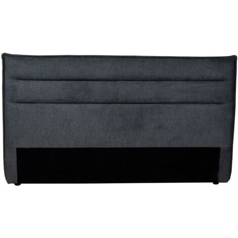 Tête de lit en tissu DAPHNE, compatible avec lits 140 et 160cm, Gris foncé/ (1/5)