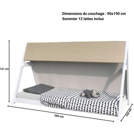 Toile Pour Lit Cabane 90x190