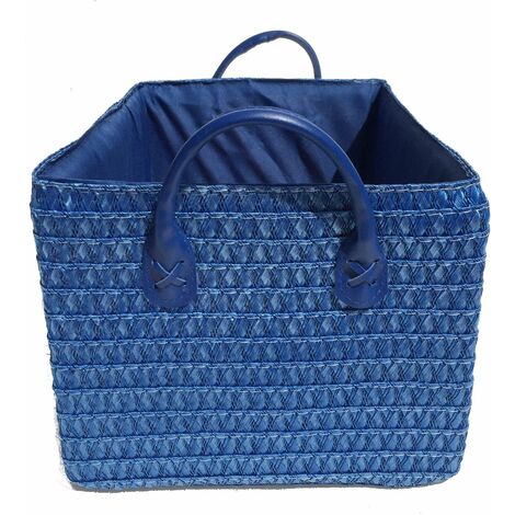 Neon Bright Colours Toys Baby Nursery Organiser Cupboard Storage Basket + Handle Hamper basket [BLUE,Small 26x17x14cm]
