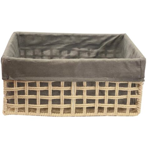 Cotton Rope Storage Basket Small 30 x 21 x 12 cm,Beige