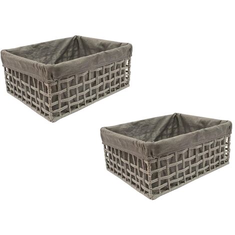 Curver Style Set of 3 Baskets with Lids, Sizes S 7 Litres, M 18 Litres and  L 30 Litres, Anthracite