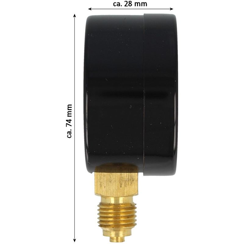 MEGA Druckmanometer 0 - 10 bar - 1/4 Zoll Anschluss nach unten Radial Ø 50  mm