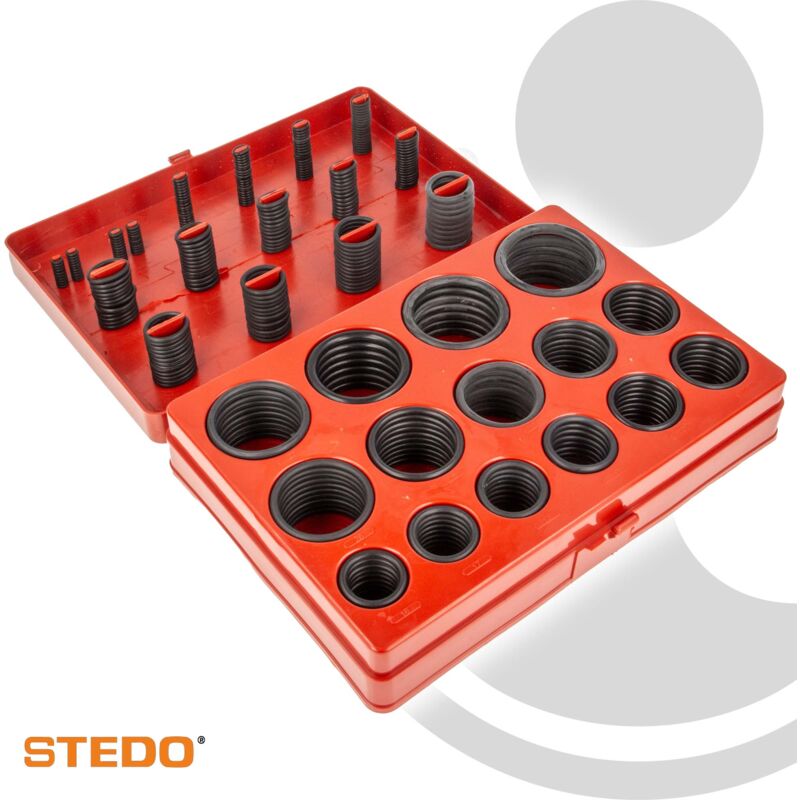 STEDO Industrie O-Ring-Box, Sortiment mit 30 Abmessungen gesamt 382 Stück -  320542