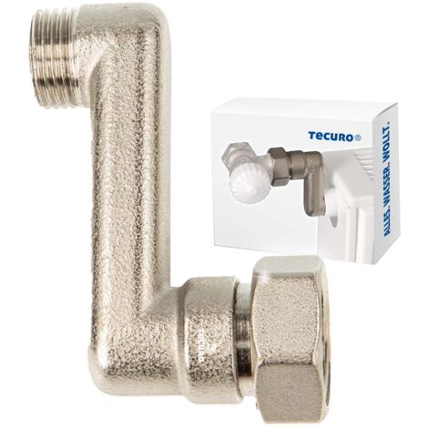 tecuro Heizkörper S-Anschluss - 60 mm Höhenausgleich 1/2 AG x 3/4 Üwm, Messing vernickelt