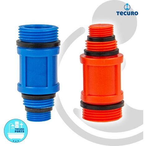 tecuro Universal Baustopfen - Abdrückstopfen für 3/8 - 1/2 und 3/4 Zoll - Kunststoff Doppelpack je 1 x blau/rot