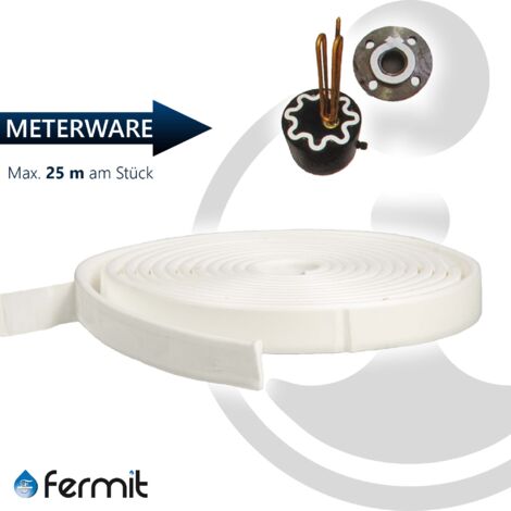 Fermit PTFE Universaldichtung Abdichtungsband + 260°C - 200 bar selbstklebend, 7 x 2,5 mm, METERWARE BonnaTex FA 44107