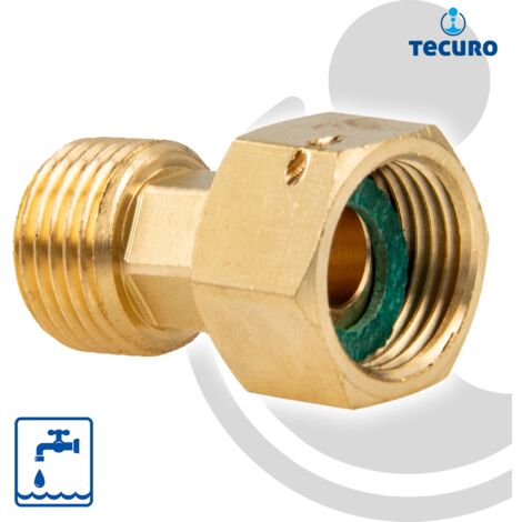 tecuro Verschraubung 1/2 Zoll Überwurfmutter x 1/2 Zoll Außengewinde - Messing blank CW617N