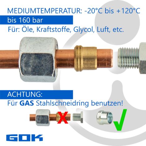 Verstärkungshülse Typ VSH-MS - für Rohr Ø 8 x1 mm, Messing, zur Montage mit Schneidringverschraubung