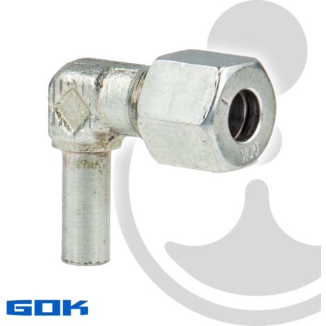 Schneidringverschraubung Typ EVW - 90° Winkel - Verschraubung Ø 8 mm Rohrstutzen x RVS, Stahl verzinkt, Schneidring Stahl