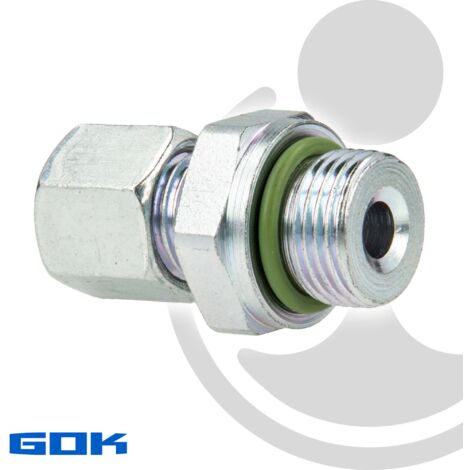Schneidringverschraubung Typ GERB-O - Verschraubung Ø 10 mm x G 3/8 Zoll AG & O-Ring, Stahl verzinkt, Schneidring Messing