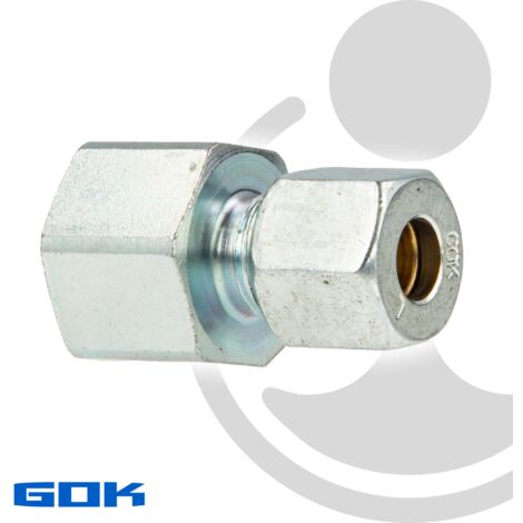 Schneidringverschraubung Typ GAI - Gerade Verschraubung Ø 6 mm x 1/4 Zoll IG, Stahl verzinkt, Schneidring Messing