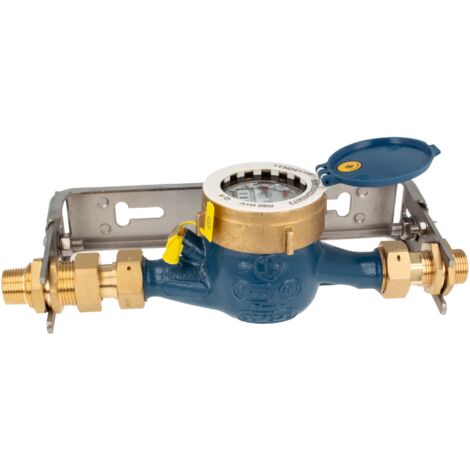 Hauswasserzähler Baulänge 190 mm, inkl Bügel 3/4 Zoll, verstellbare Ausführung, Edelstahl