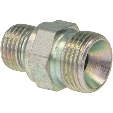tecuro Einschraubnippel M12x1,5 AG x R 3/8 Zoll AG mit Innenkonus (iK), Stahl verzinkt