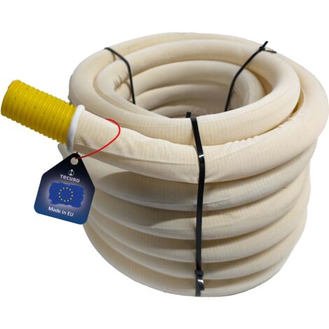 tecuro Drainagerohr 10 Meter - DN100, flexibel, gewellt und geschlitzt, mit Filterstrumpf, PVC-U, DIN 1187 (1/5)