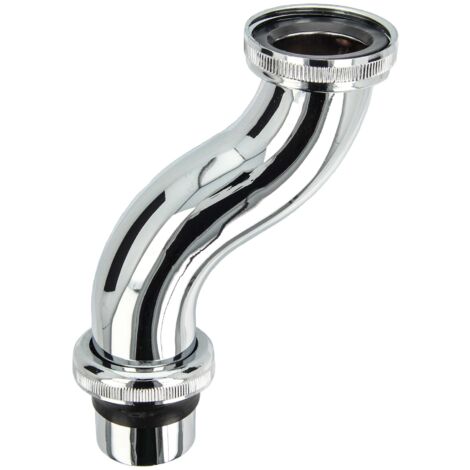 tecuro MS-Bördelrohr Ø 32 mm, S-Form, Versatz 50 mm, mit 2 x Überwurfmutter & Dichtungen