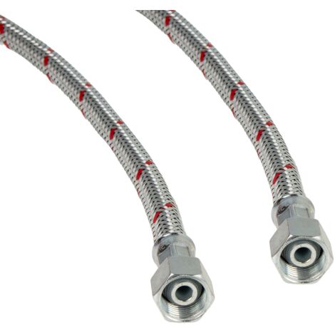 tecuro Ölschlauch 1250 mm x 3/8 Zoll x 3/8 Zoll Überwurfmutter (DN10), konisch dichtend, nach DIN EN ISO 6806 Typ 1 (1/5)