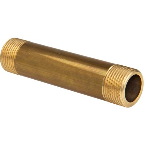 tecuro Passstück 3/4 Zoll (DN20) x 110 mm für Wasserzähler Wärmemengenzähler - Messing blank