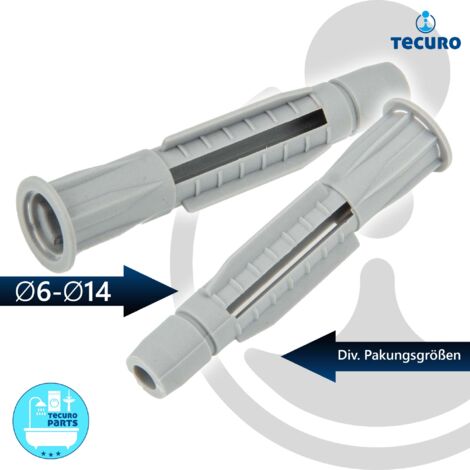tecuro Universal Hohlraumdübel Allzweckdübel Dübel 8,0 x 51 mm - 50 Stück - Kunststoff grau