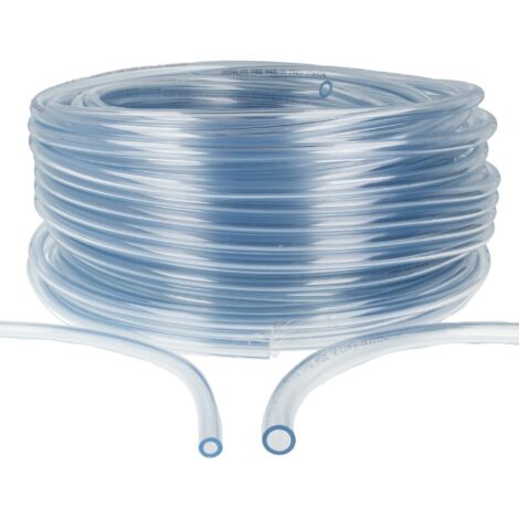 tecuro PVC-Schlauch Innen-Ø: 12 mm - Wandstärke 2 mm, transparent, flexibel, für Lebensmittel, Wasser, Öl, Benzin, max. +60°C