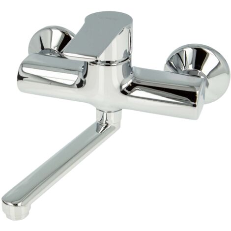 tecuro K15 DESIGN Wand - Spültischarmatur, glanzverchromt, mit Auslauf 300 mm