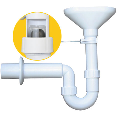 PP-Trichter Kugelverschlußsiphon DN 50, weiss