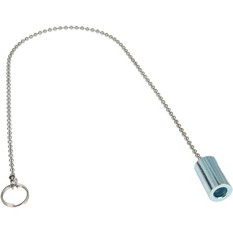 tecuro Ventilstopfen Kugelkette 40 cm x Ø 3,6 mm, verchromt - mit Gegengewicht für Einlochbatterien