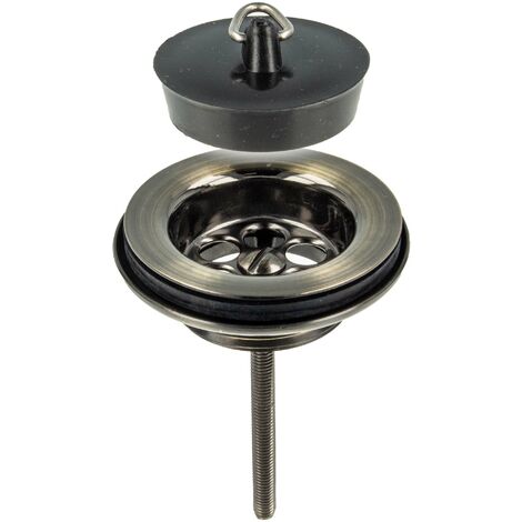 tecuro Universal Ablaufventil bronze bronziert, 1 1/4 Zoll - für Waschbecken mit Stopfen