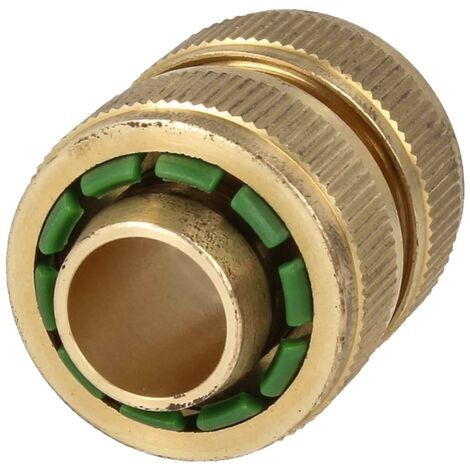 tecuro Schlauchverbinder für Wasserschläuche 3/4 Zoll (19 mm) - Messing-blank