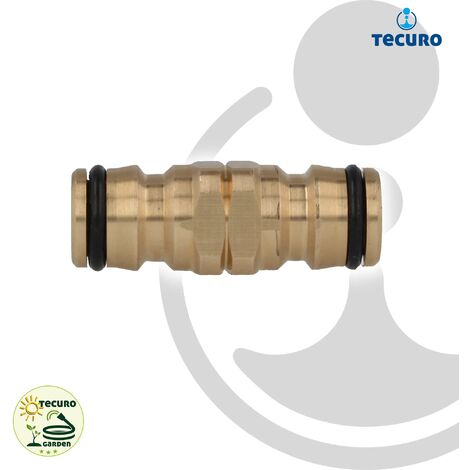 Agora-Tec Messing Doppelstecker – Verbinder Für 2 Gartenschläuche, Industriequalität Bis 16 Bar