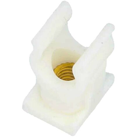 tecuro Rohrclip mit Gewindebuchse, für Rohr Ø 10 mm (10 Stück), Kunststoff weiß