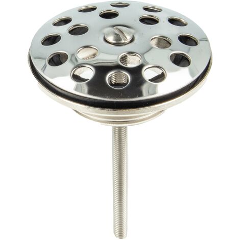 tecuro Universal Ablaufventil 1 1/4 Zoll x Ø 63 mm, Siebplatte Edelstahl poliert (1/5)