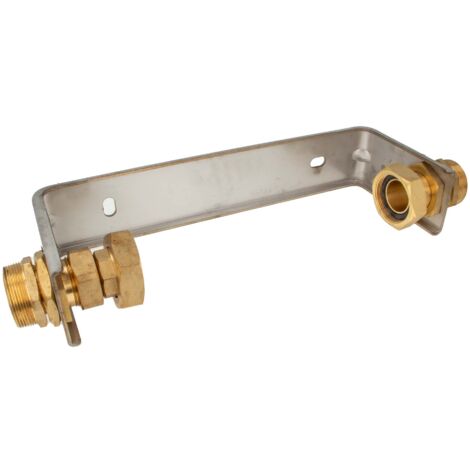 JS Wasserzähler-Bügel 2 x 2 Zoll, für Hauswasserzähler mit Baulänge 300 mm, nicht verstellbar, Edelstahl