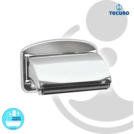 tecuro Papierrollenhalter Edelstahl poliert mit Deckel