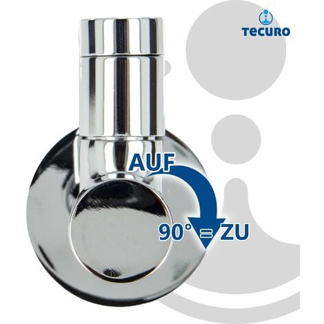 tecuro Design Eck-Ventil mit Verblendung,1/2 Zoll Wandanschluss, Messing verchromt