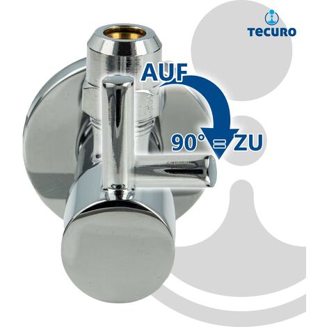 tecuro Design Eck-Ventil mit Quetschverschraubung,1/2 Zoll Wandanschluss, Messing verchromt